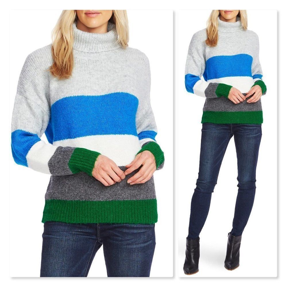 Vince Camuto Colorblock Turtleneck Sweater